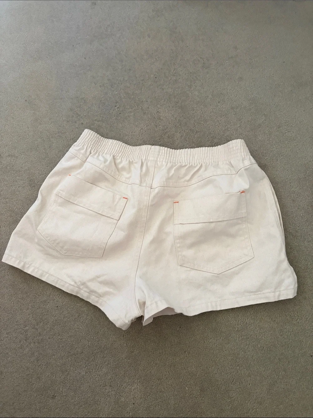 Men's Cream Cotton Casual Shorts by RICK MAJORS. Medium. Made in the USA